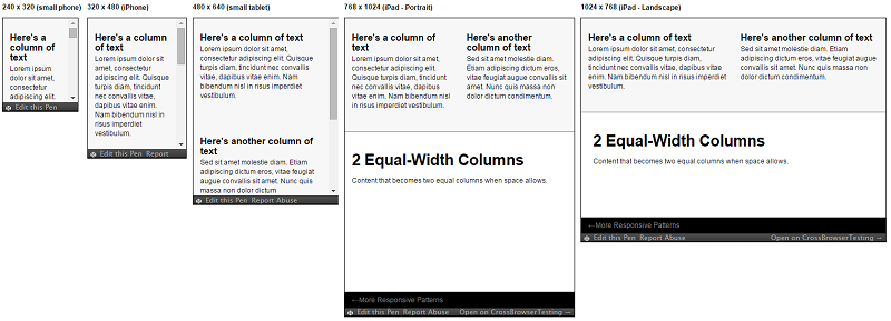Responsive Patterns - Layout - 2 Equal-Width Columns